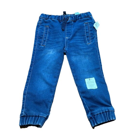 7 For All Mankind Luxe Sport Knit Denim jogger jeans toddler Size 2T - Picture 1 of 5